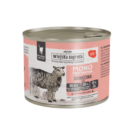 Wiejska Zagroda monoprotein lamb 200 g – wet food for cats