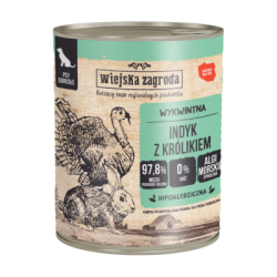 Wiejska Zagroda turkey with rabbit 800 g – wet food for dogs
