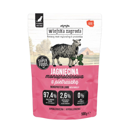 Wet Dog Food Wiejska Zagroda Mono Protein Lamb 500g