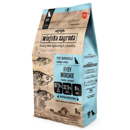 Dry Dog Food Wiejska Zagroda Sea Fish Kibble M 9kg