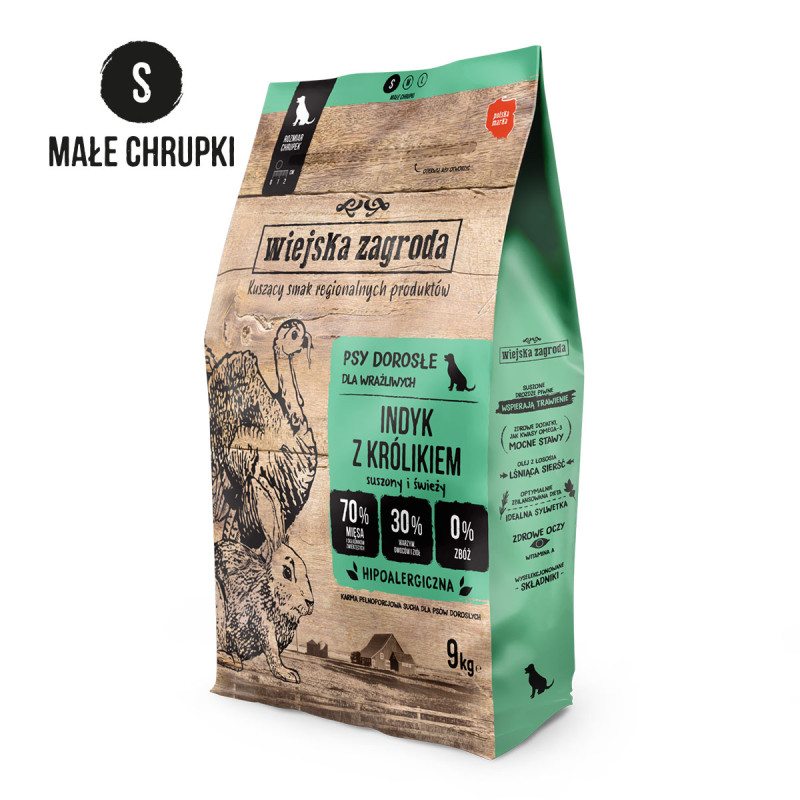 Dry Dog Food Wiejska Zagroda Turkey with Rabbit Kibble S 2kg