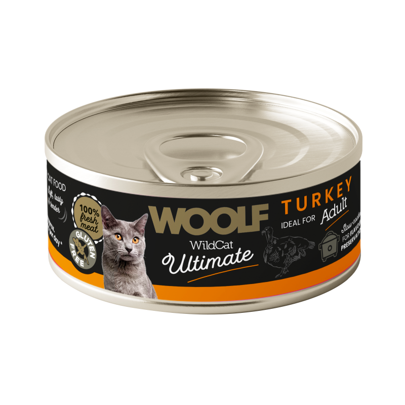 Karma mokra dla kota WOOLF Wild Cat Ultimate Can Turkey Pate 85g