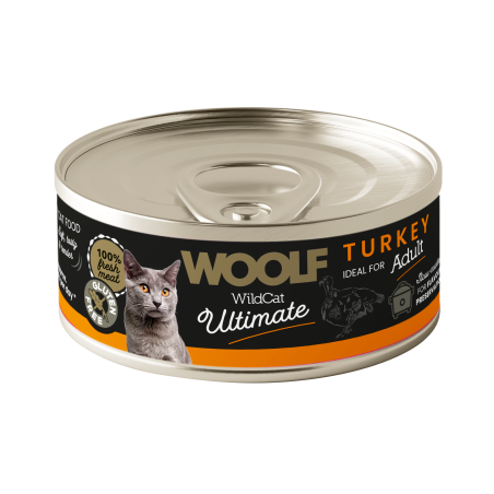 Wet Cat Food WOOLF Wild Cat Ultimate Can Turkey Pate 85g