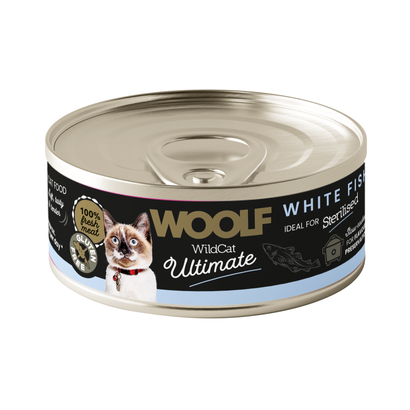Wet Cat Food WOOLF Wild Cat Ultimate Can White Fish Pate 85g
