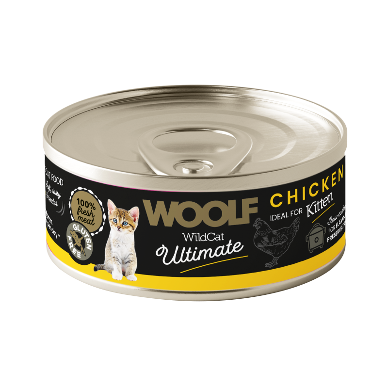 Wet Cat Food WOOLF Wild Cat Ultimate Can Kitten Chicken 85g