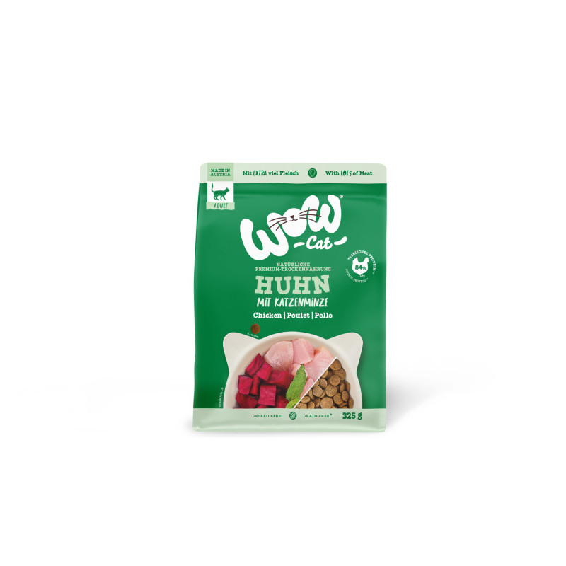 Karma sucha dla kota WOW CAT Huhn – karma z kurczaka dla dorosłych kotów 325g