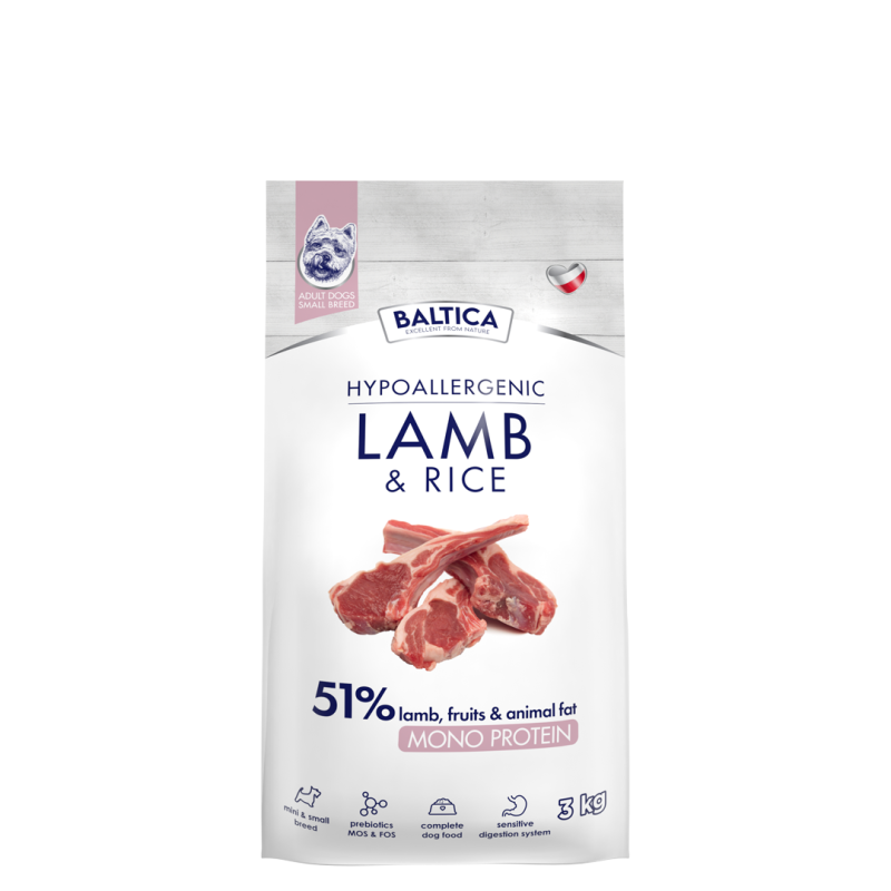 Dry Dog Food BALTICA Nutraceutic Lamb  Rice Adult XS/S 3kg