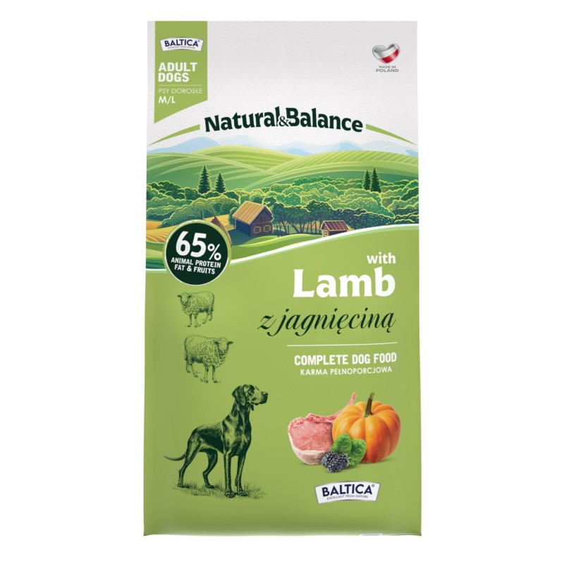 Karma sucha dla psa BALTICA Natural  Balance z jagnięciną M/L 9kg