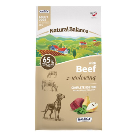 Karma sucha dla psa BALTICA Natural  Balance z wołowiną M/L 9kg