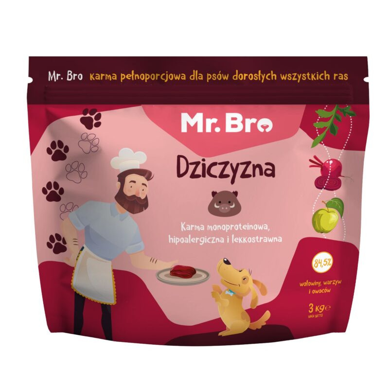 Karma sucha dla psa Mr.Bro Hipoalergiczna Dziczyzna 2 kg – dla psów dorosłych wrażliwych