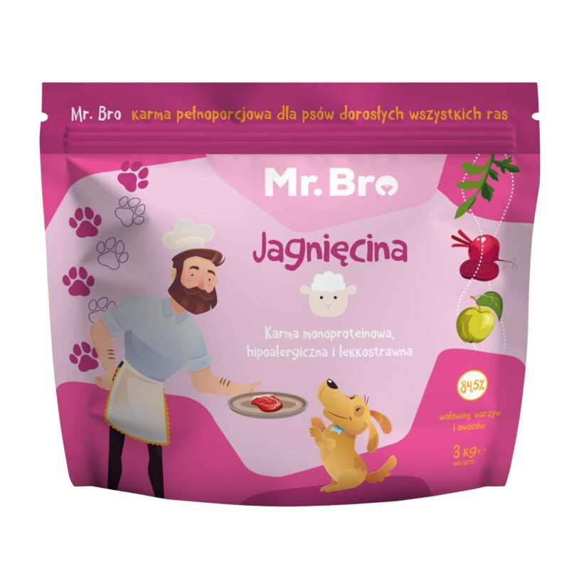 Karma sucha dla psa Mr.Bro Monoproteinowa Jagnięcina 2 kg – dla psów dorosłych