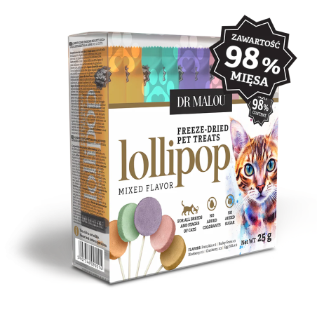 Cat Treats Freeze-Dried Meat Lollipops Mix Flavours 25g 15 pcs