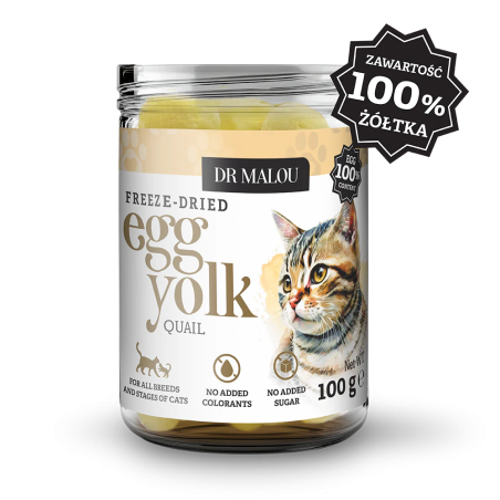 Przysmaki dla psa i kota Żółtko przepiórcze liofilizowane 100g