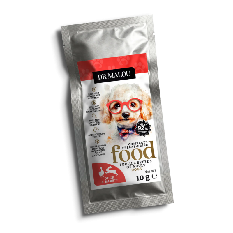 Freeze-Dried Complete Dry Dog Food Duck with Rabbit 10g