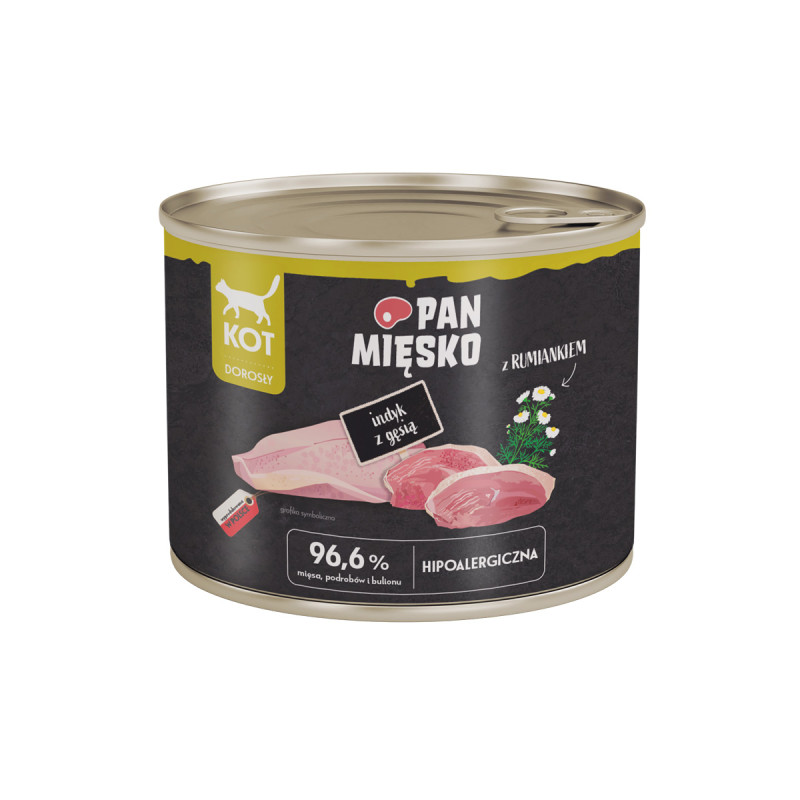 Karma mokra dla kota Pan Mięsko Indyk z gęsią (dorosły) 200g
