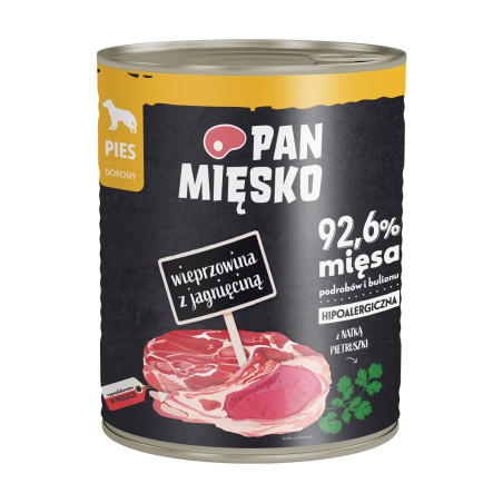 Pan Mięsko Wet Dog Food Pork with Lamb (Adult) 800g