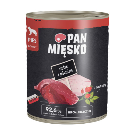 Pan Mięsko Wet Dog Food Turkey with Venison (Adult) 800g