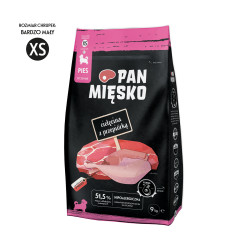 Pan Mięsko Complete Dry Puppy Food Veal with Quail XS Kibble 9kg