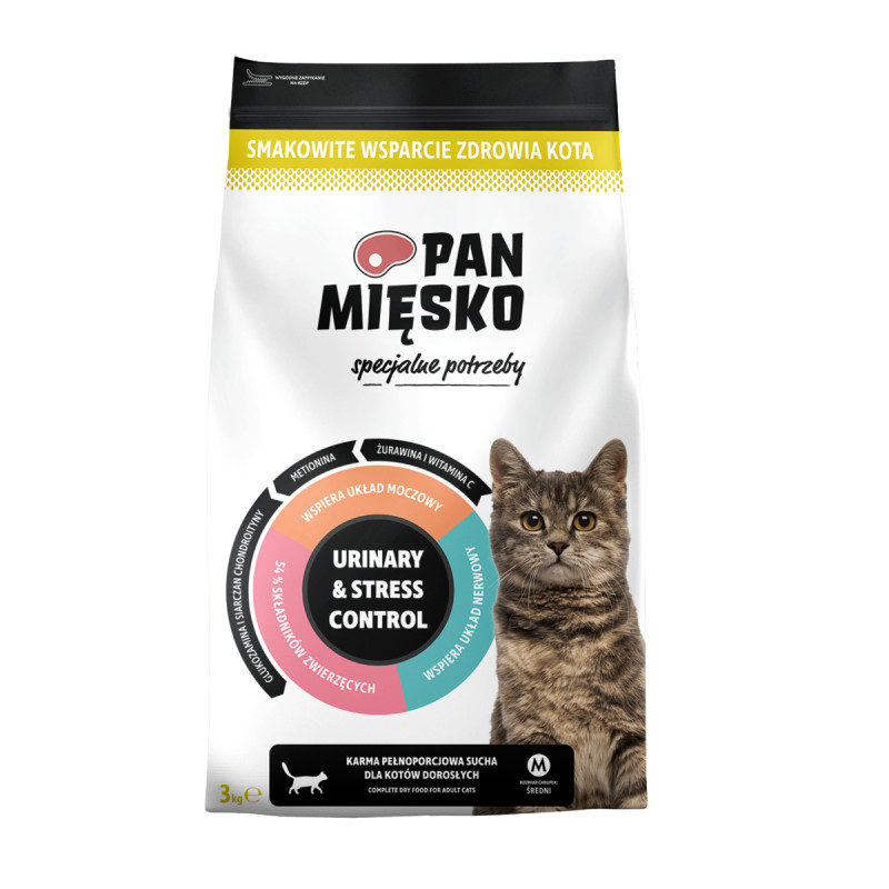 Karma sucha dla kota Pan Mięsko Specjalne potrzeby Urinary  Stress Control (dorosły) 3kg