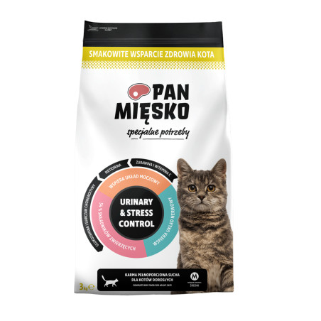 Pan Mięsko Complete Dry Cat Food Special Needs Urinary  Stress Control (Adult) 3kg