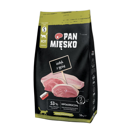 Pan Mięsko Complete Dry Cat Food Turkey with Goose (Adult) S Kibble 1.6kg