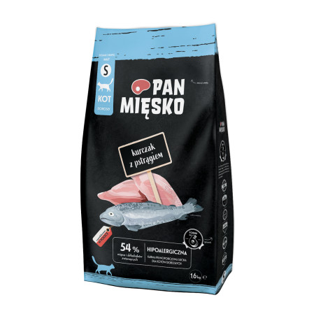 Karma sucha dla kota Pan Mięsko Kurczak z pstrągiem (dorosły) chrupki S 1,6kg