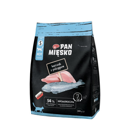 Pan Mięsko Complete Dry Cat Food Chicken with Trout (Adult) S Kibble 400g