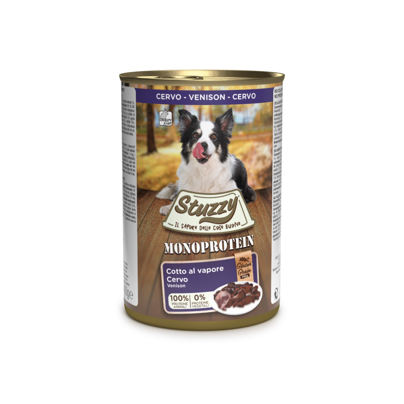 Karma mokra dla psa Stuzzy Monoprotein świeża dziczyzna pasztet 400g puszka