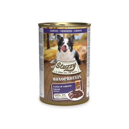 Karma mokra dla psa Stuzzy Monoprotein świeża dziczyzna pasztet 400g puszka