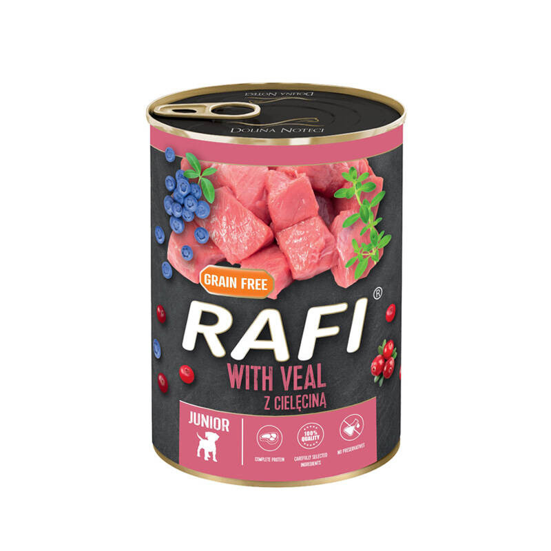 RAFI Junior Wet Dog Food Veal with Cranberry and Blueberry 400g