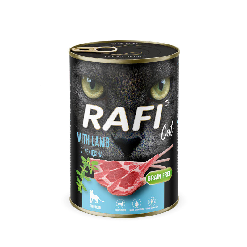 Karma mokra dla kota RAFI Cat Adult Sterilised z jagnięciną 400g