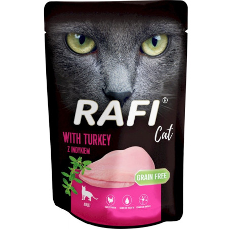 Karma mokra dla kota saszetka RAFI Cat Adult z indykiem 100g