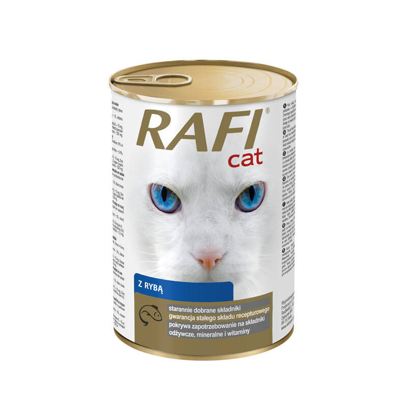Karma mokra dla kota RAFI Cat kawałki z rybą w sosie 415g