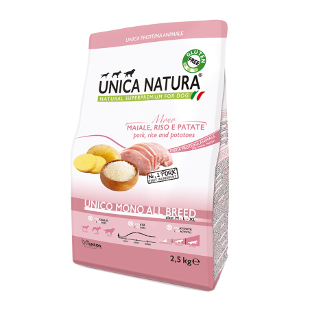 Unica Natura Unico Mono All Breed Pork Dry Dog Food 2.5kg
