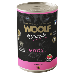 Karma mokra dla psa WOOLF Ultimate Dog Can Goose  Raspberry 400g