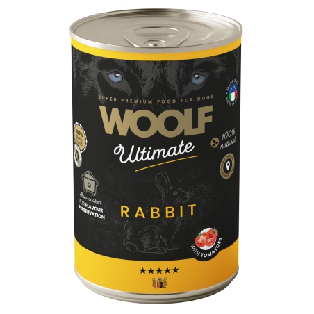WOOLF Ultimate Wet Dog Food Can Rabbit  Tomato 400g