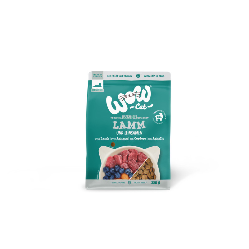 Karma sucha dla kota WOW CAT Senior mit Lamm – karma z jagnięciną dla starszych kotów 325g