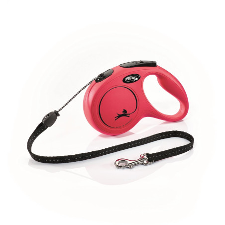 FLEXI New Classic Retractable Cord Dog Leash 5m Size M Red up to 20kg
