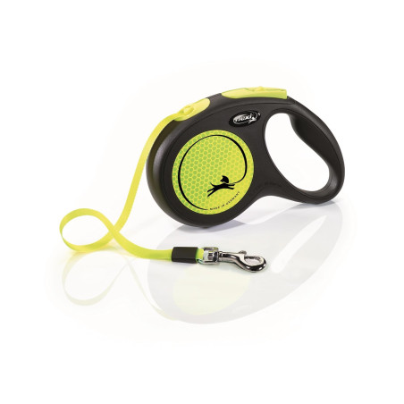 FLEXI Neon (New Classic) Retractable Dog Leash M TAPE 5m