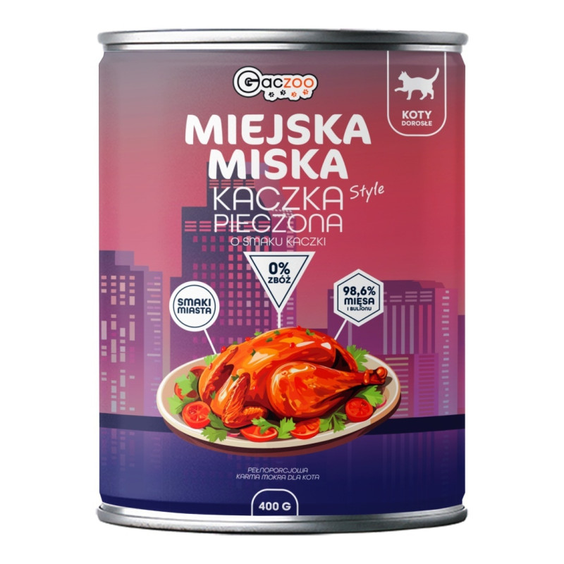 Gaczoo Urban Bowl Roasted Duck Wet Cat Food 400 g