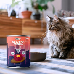 Karma mokra dla kota Gaczoo Miejska Miska Tatar Wołowy 400g