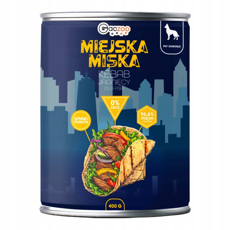 Gaczoo Urban Bowl Lamb Kebab Wet Dog Food 400 g