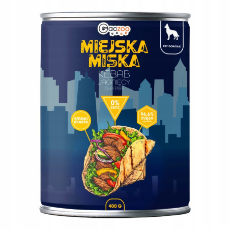 Gaczoo Urban Bowl Lamb Kebab Wet Dog Food 400 g
