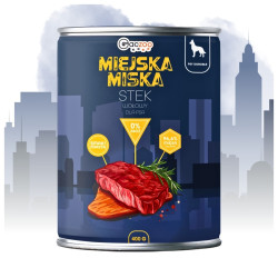 Karma mokra dla psa Gaczoo Miejska Miska Stek Wołowy 400g