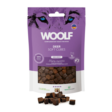 Woolf Soft Cubes Deer Monoprotein Dog Treats 100 g