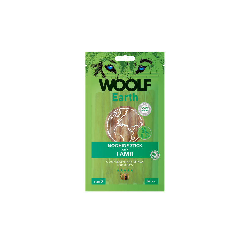 Przysmak dla psa Woolf Earth Noohide S Stick z jagnięciną 90g