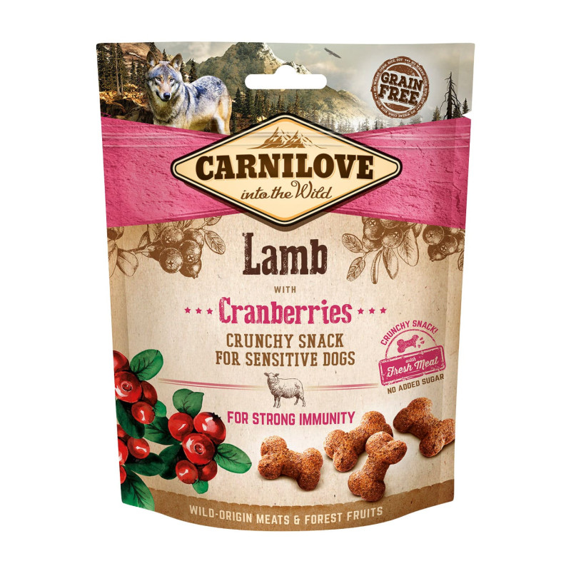 Przysmaki dla psa Carnilove Snack Dog Fresh Crunchy Jagnięcina z żurawiną 200g