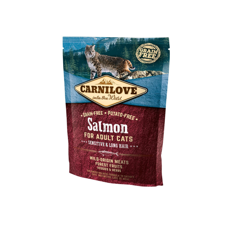 Carnilove Cat Salmon Sensitive  Long Hair Dry Cat Food 0.4 kg
