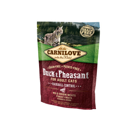 Carnilove Cat Duck  Pheasant Hairball Control Dry Cat Food 0.4 kg