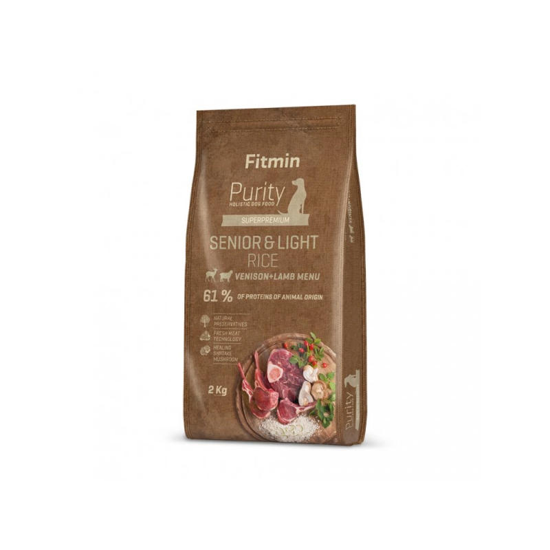 Fitmin Purity Rice Senior  Light Venison  Lamb Dry Dog Food 2 kg